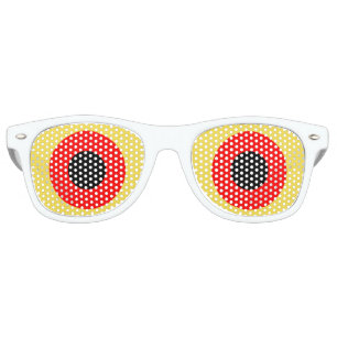 Red Yellow Goofy Eyes 4Reggie Retro Sunglasses