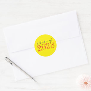 Red & Yellow Graduation Envelope Seal Stickers