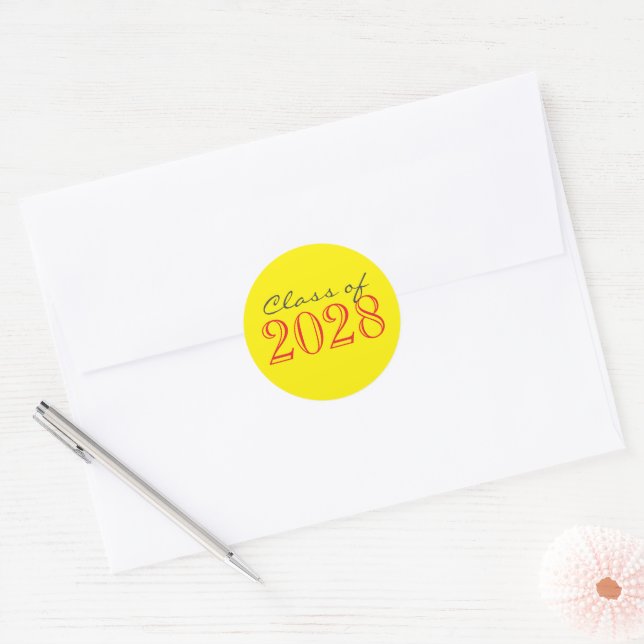 Red & Yellow Graduation Envelope Seal Stickers (Envelope)