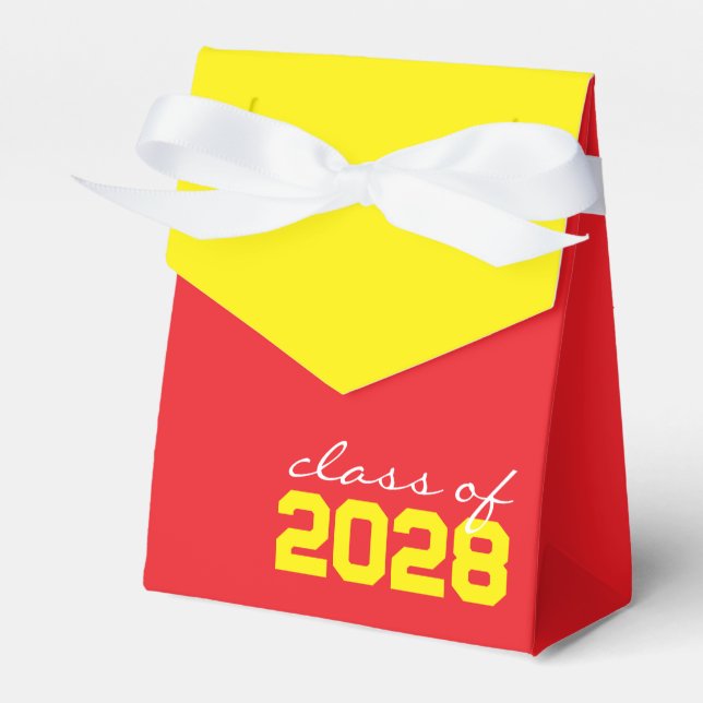 Red & Yellow Graduation Favour Boxes (Front Side)