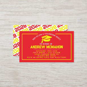 Red & Yellow Graduation Mini Graduation Invites