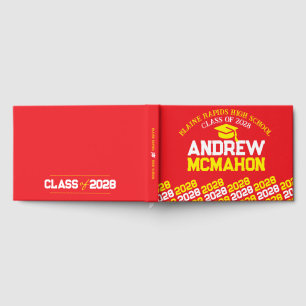 Red & Yellow Graduation Personalised Guest Book
