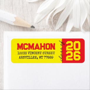 Red & Yellow Graduation Return Address Labels