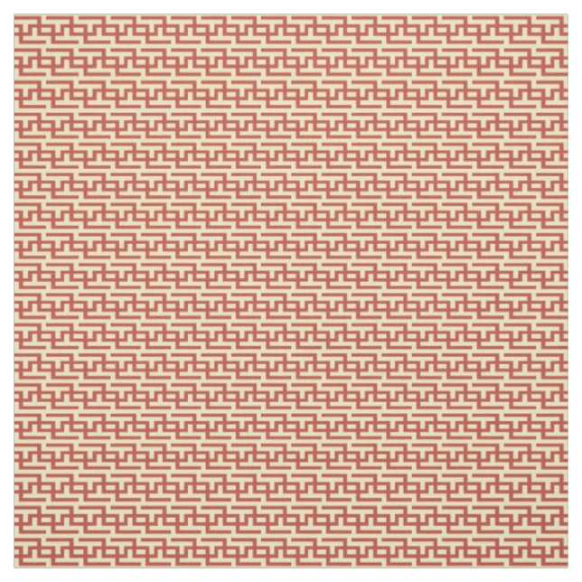 Red & Yellow Greek Key Fabric (Swatch)
