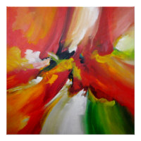 Red Yellow Green Abstract Expressionism Painting