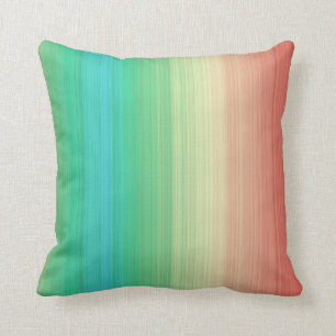 Red Yellow Green Blue Stripes Cushion