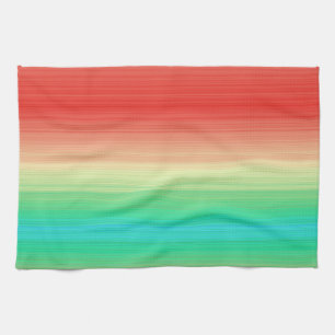 Red Yellow Green Blue Stripes Tea Towel