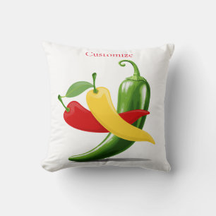Red Yellow Green Chilli Peppers Thunder_Cove Cushion