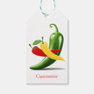 Red Yellow Green Chilli Peppers Thunder_Cove Gift Tags