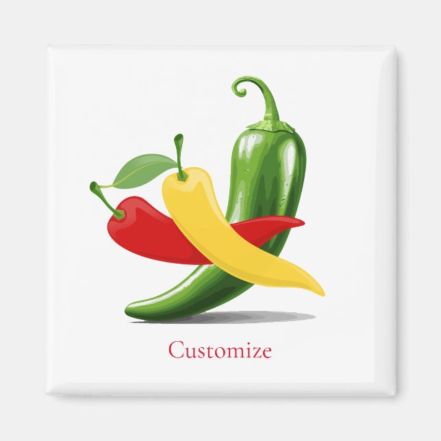 Red Yellow Green Chilli Peppers Thunder_Cove Magnet (Front)