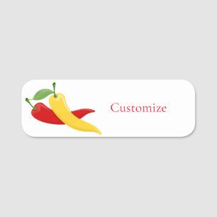 Red Yellow Green Chilli Peppers Thunder_Cove Name Tag