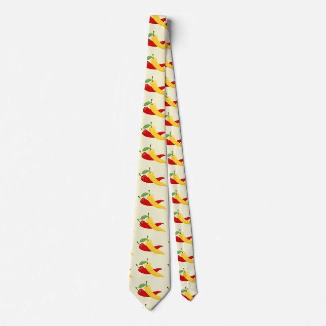Red Yellow Green Chilli Peppers Thunder_Cove Tie (Front)