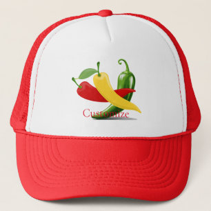 Red Yellow Green Chilli Peppers Thunder_Cove Trucker Hat