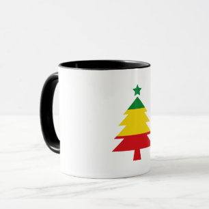 Red Yellow Green Christmas Tree Logo Rasta Mug