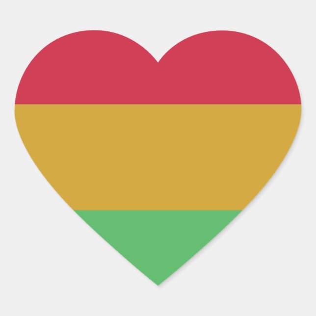 Red yellow green Juneteenth colours Heart Sticker (Front)