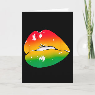 Red Yellow Green Lips Africa Fashion Lip Art Desig Card