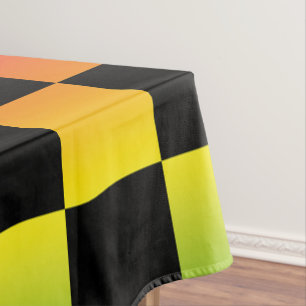  Red Yellow Green Rasta Ombre Chequered Tablecloth