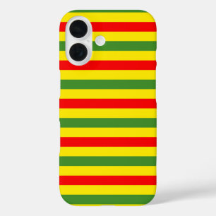 Red Yellow Green Stripes Design iPhone 16 Case