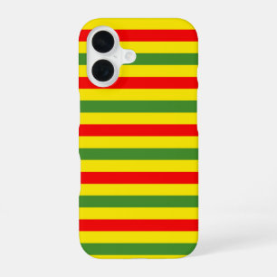 Red Yellow Green Stripes Design iPhone 16 Case