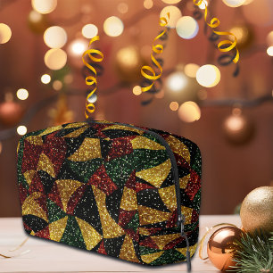 Red Yellow Green Waves of Festive Glitter Dopp Kit