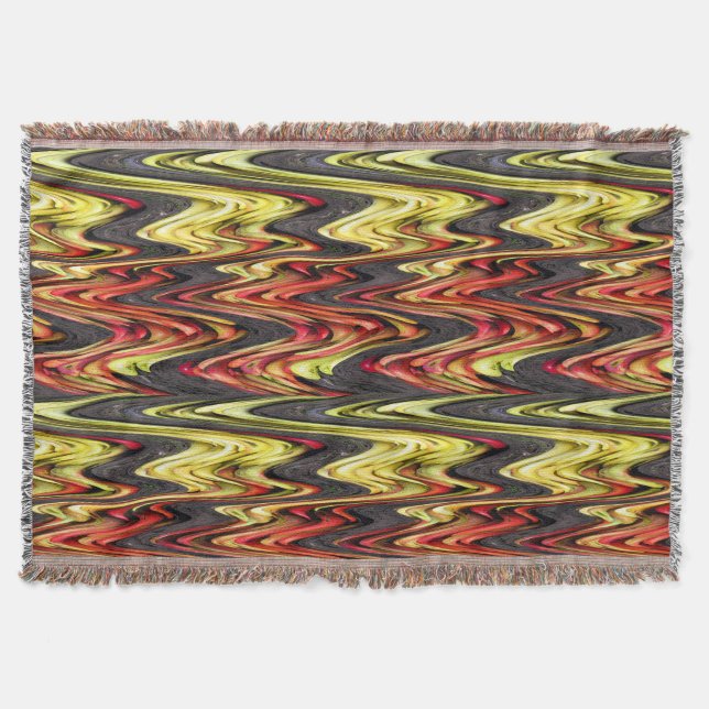 Red Yellow Grey Garden Abstract Throw Blanket (Front)