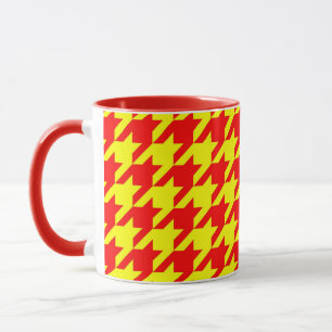 Red Yellow Houndstooth Design  Mug