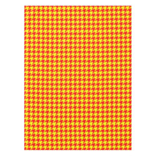 Red Yellow Houndstooth Design Tablecloth