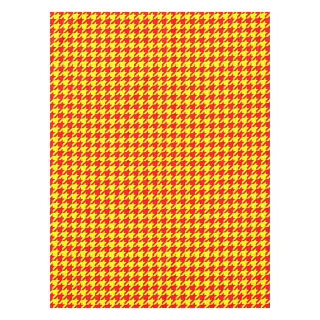 Red Yellow Houndstooth Design  Tablecloth (Front)