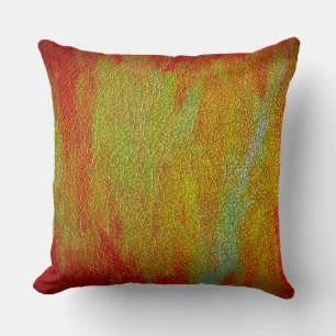 Red Yellow Leather Cushion