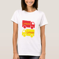 Red Yellow Lorry Trucks Retro Typography Art