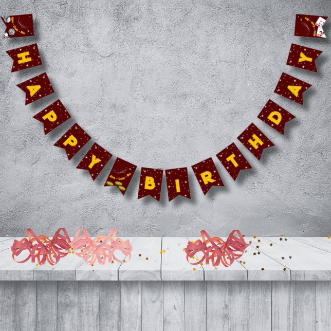 Red & Yellow Magical Happy Birthday  Bunting (Red & Yellow Magical Happy Birthday Bunting Flags)