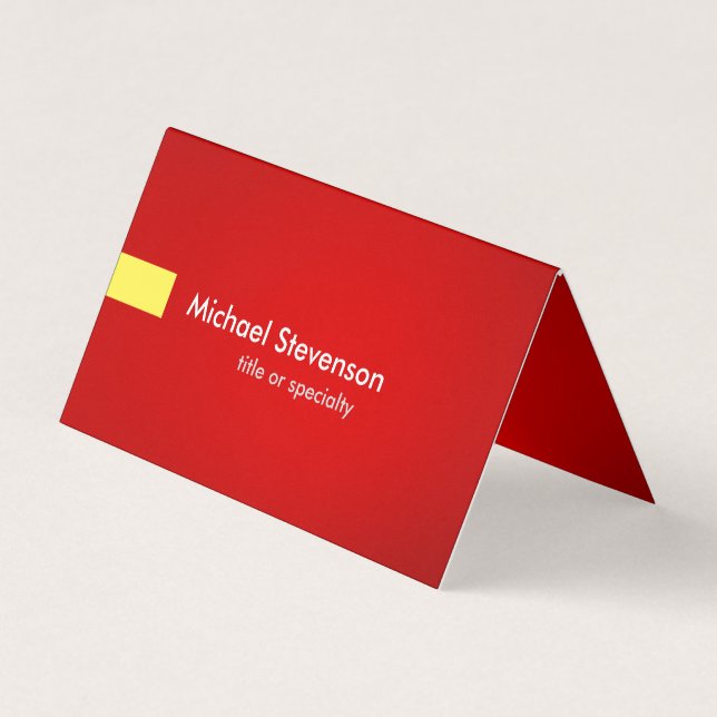 Red Yellow Modern Unique Consultant Business Card (Front)