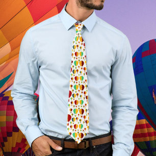 Red Yellow New Mexico Zia Hot Air Balloon Tie