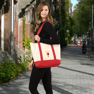 Red Yellow New Mexico Zia Hot Air Balloon Tote Bag