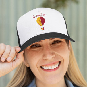 Red Yellow New Mexico Zia Hot Air Balloon Trucker Hat