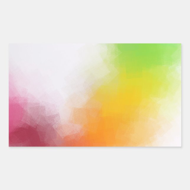 Red Yellow Orange Blue Green Pink Purple Modern Rectangular Sticker (Front)