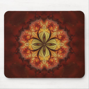 Red Yellow Orange Tan Fractal Mouse Pad
