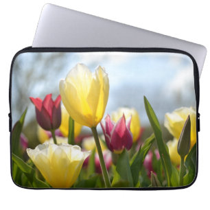 Red, Yellow & Pink Tulips in the Sun Laptop Sleeve