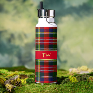 Red & Yellow Plaid Thor Vacuum  Water Bottle