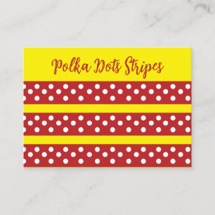 Red Yellow Polka Dot  Business Card