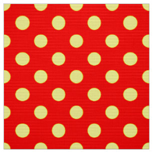 Red Yellow Polka Dots Design Fabric