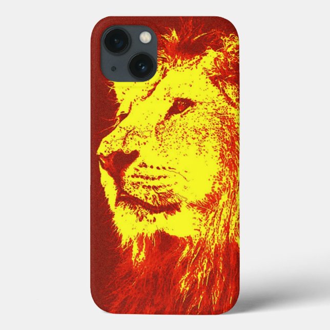 Red Yellow Pop Art Lion Case-Mate iPhone Case (Back)