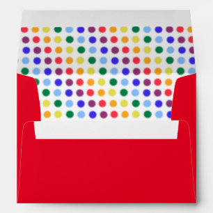 Red & Yellow Rainbow Polka Dots Envelope