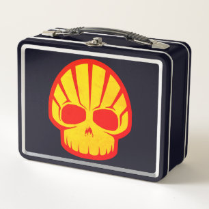 Red & Yellow Shell Skull Metal Lunch Box
