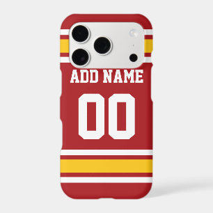 Red Yellow Sports Team Football Jersey Name Number