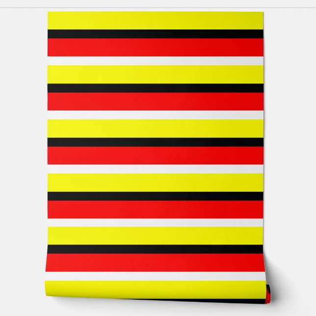 Red Yellow Stripes Horizontal Lines Wallpaper (Unrolling)