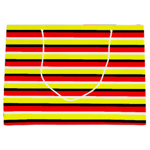 Red Yellow Stripes Pattern Design Large Gift Bag