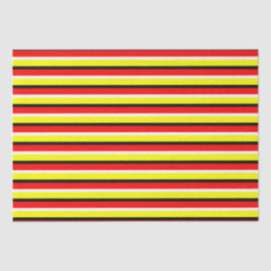 Red Yellow Stripes Pattern Design Tissue Paper