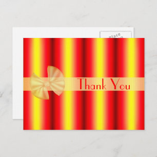 Red Yellow Stripes Thank You Postcard