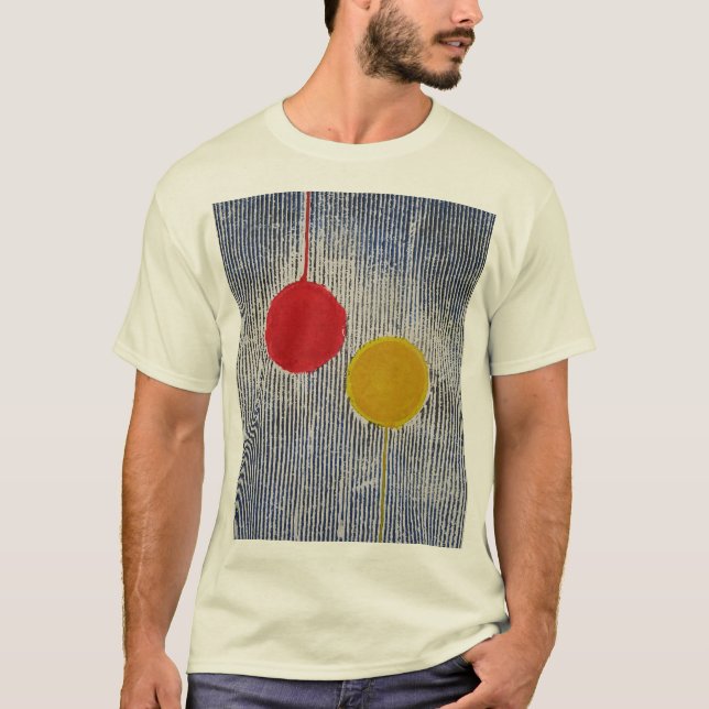 Red yellow Sun Spot Polka Dots Abstract T-Shirt (Front)